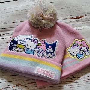 🆕️ Hello Kitty and Friends Girl's Pink Beanie Set 💕
